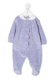 scallop-edge velour babygrow