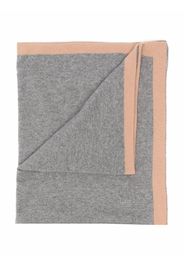 Siola contrasting border cashmere scarf - Grey