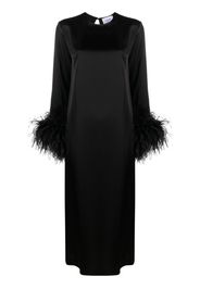 Sleeper Suzi feather-cuffs maxi dress - Black