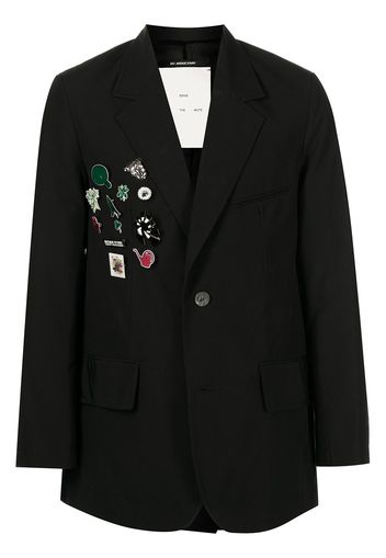 Song For The Mute badge detailing single-breasted blazer - Black