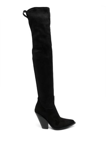 Sonora 90mm pointed-toe suede boots - Black