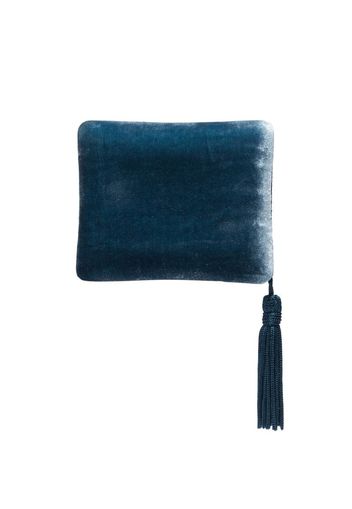 blue velvet tassel clutch