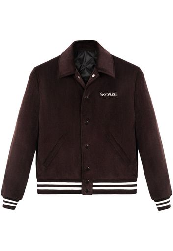 Sporty & Rich embroidered-logo bomber jacket - Brown