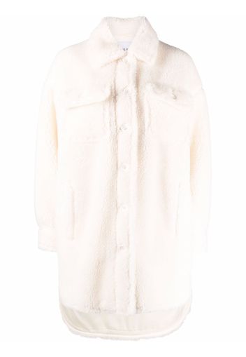 STAND STUDIO Sabi fleece shirt coat - White