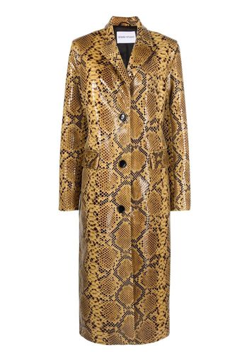 STAND STUDIO Zoie snakeskin-effect coat - Yellow