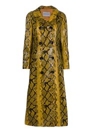 snake print double-breasted coat