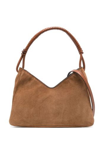 STAUD logo-print suede tote bag - Brown