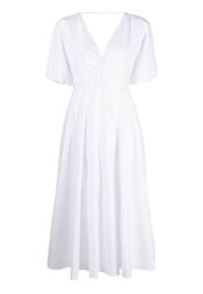 STAUD Finley V-neck midi dress - White