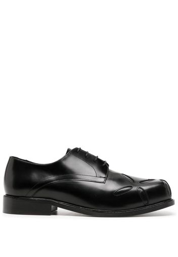 Stefan Cooke embroidered-detail leather derby shoes - Black
