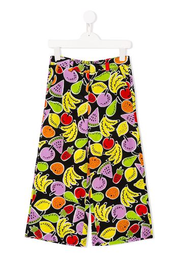 Stella McCartney Kids Fruits print wide-legged trousers - Black