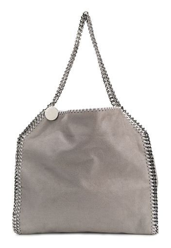 Stella McCartney Light grey Falabella faux leather silver chain tote