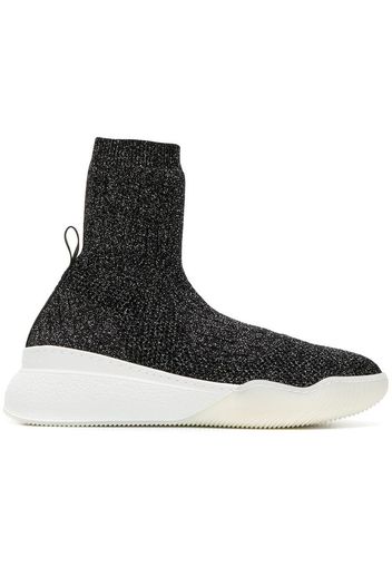 metallic knit sock sneakers