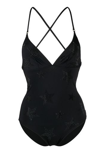 crystal-star strappy-back swimsuit