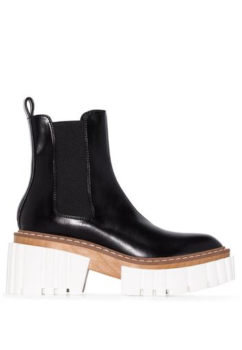 black chunky Chelsea boots