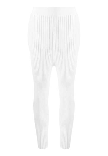 ribbed high-waisted leggings