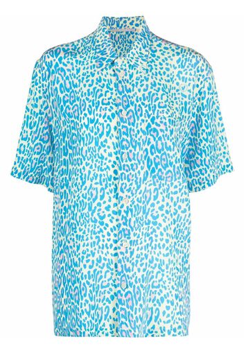 Stella McCartney leopard print short-sleeve shirt - Blue