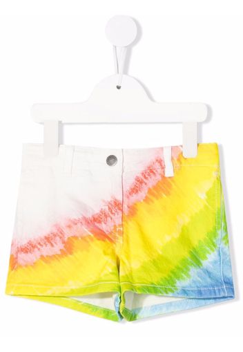 Stella McCartney Kids rainbow-print denim shorts - White