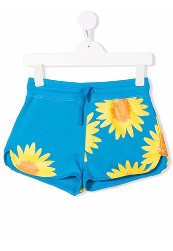 Stella McCartney Kids floral drawstring shorts - Blue