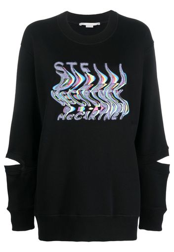 Stella McCartney warped-logo oversized sweatshirt - Black