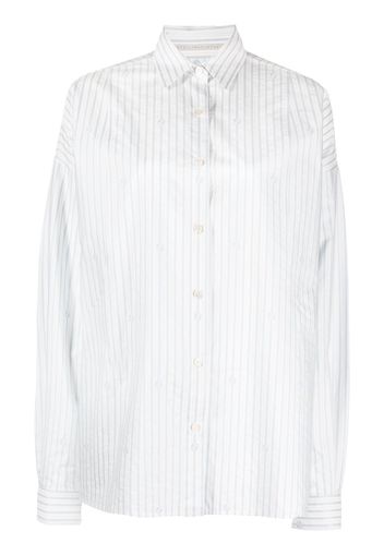 Stella McCartney stripe-print long-sleeved shirt - White