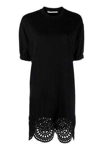 Stella McCartney broderie anglaise-trim T-shirt dress - Black