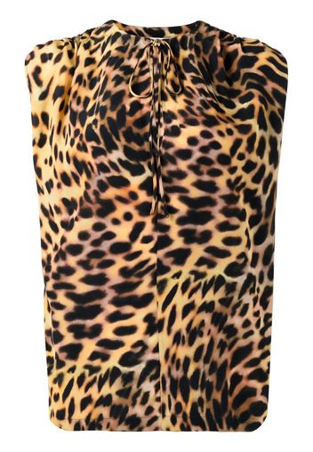 Stella McCartney leopard-print silk blouse - Brown