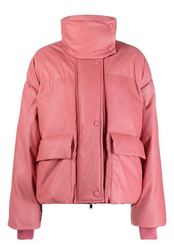 Stella McCartney faux-leather puffer jacket - Pink