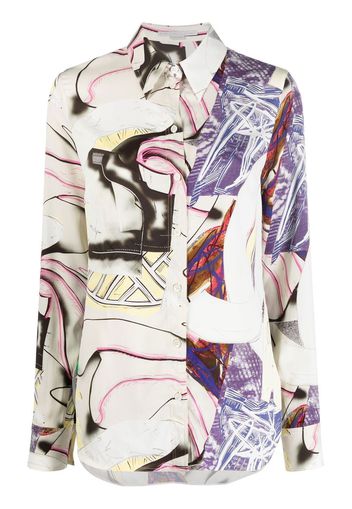 Stella McCartney abstract print buttoned shirt - White