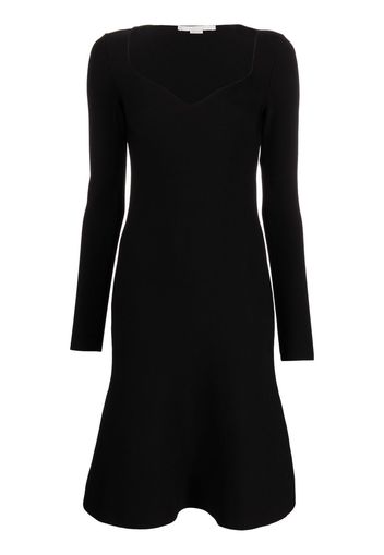 Stella McCartney sweetheart-neck flared dress - Black