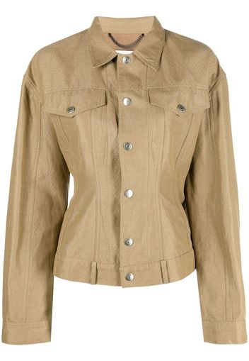 Stella McCartney fitted-waist button-up jacket - Neutrals