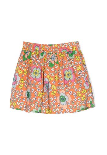 Stella McCartney Kids floral-print cotton shorts - Orange