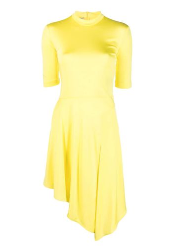 Stella McCartney half-sleeve asymmetric-hem dress - Yellow