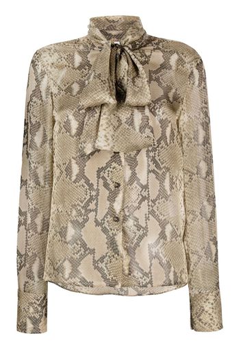 Stella McCartney python-print silk shirt - Grey