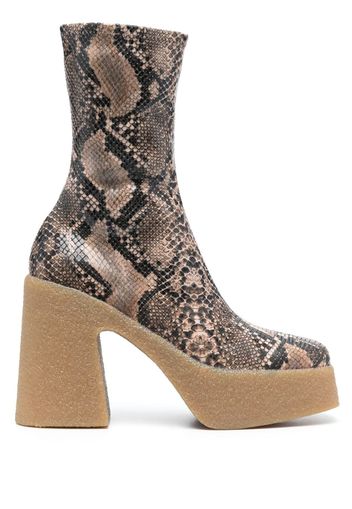 Stella McCartney 105mm snakeskin-effect ankle boots - Neutrals