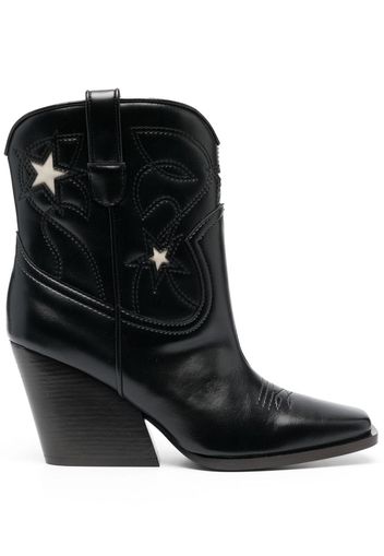 Stella McCartney Cloudy Alter 85mm embroidery cowboy boots - Black