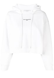 Stella McCartney cropped logo print hoodie - White