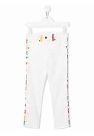 Stella McCartney Kids logo-print cotton straight trousers - White