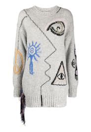 Stella McCartney Folk graphic-embroidered jumper - Grey