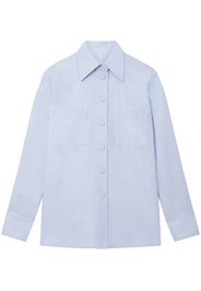 Stella McCartney pointed-collar flannel shirt - Blue