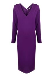 Stella McCartney V-neck knitted midi dress - Purple