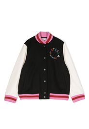 Stella McCartney Kids Circular Logo-embroidered bomber jacket - Black