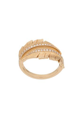 Stephen Webster embellished leaf ring - Yellow Gold