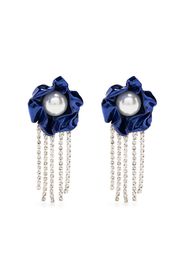 Sterling King Titania pearl crystal drop earrings - Blue