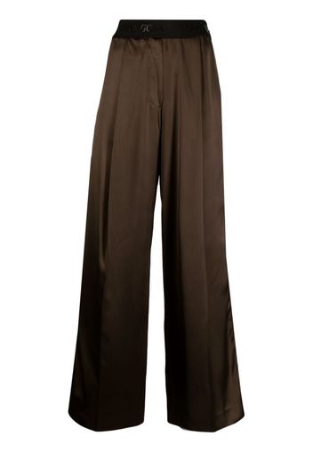 Stine Goya Ciara satin wide-leg trousers - Brown