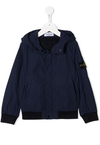 Stone Island Junior logo patch bomber jacket - Blue