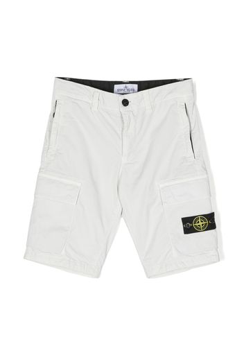 Stone Island Junior side logo-patch cargo shorts - Grey