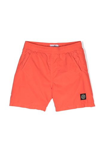 Stone Island Junior logo-patch swim shorts - Orange