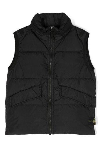 Stone Island Junior Compass-appliqué quilted gilet - Black