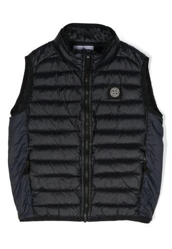 Stone Island Junior logo-patch padded gilet - Black