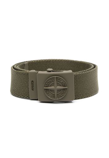 Stone Island Junior Compass logo-embossed elasticated belt - Green